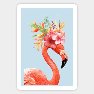 Flamingo Floral Crown Sticker